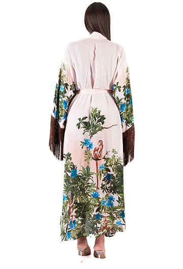 Туника пляжная длинная с бахромой District Fantasia (Пудра)