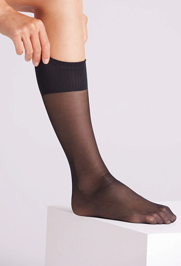 Носки Ysabel Mora 2-Pack Long Tights Anti-Pressure Cuffs 20 Den (Black)