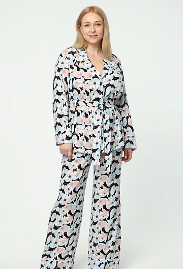 Брюки домашние (Темный принт)