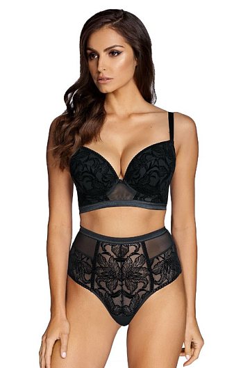 Бюстгальтер Ewa Bien Velvet Push Up Longline P214 (Black)