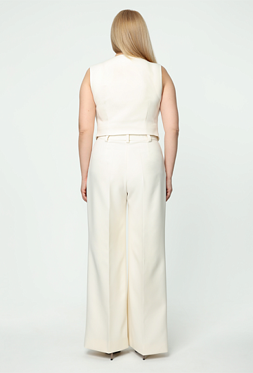 Брюки-палаццо с защипами (Молочный)