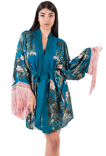 Туника пляжная с бахромой District Fantasia (Бирюзовый)