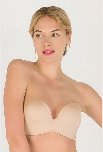 Бюстгальтер без бретелей Wonderbra Ultimate Strapless (Бежевый) – фото 1