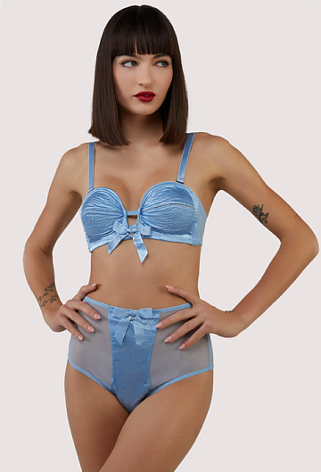 Бюстгальтер Bettie Page Dorothy Baby Diamanté Set (Blue)