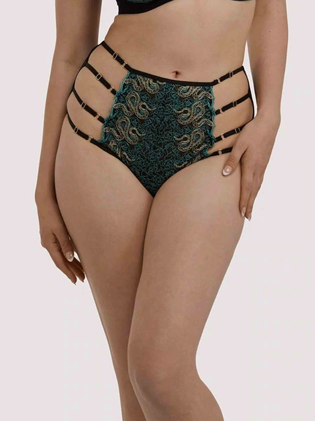 Трусы Dakota High Waist (Green&Gold Snake)