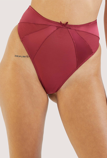 Трусы стринги высокие Bettie Page Etta (Красный) – фото 1