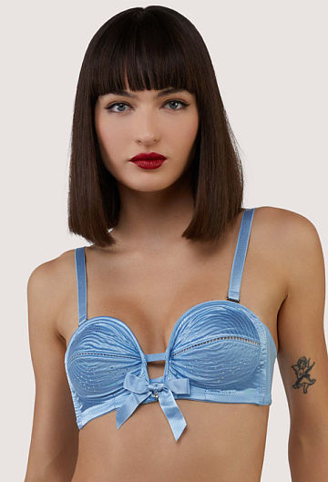 Бюстгальтер Bettie Page Dorothy Baby Diamanté Set (Blue) – фото 3