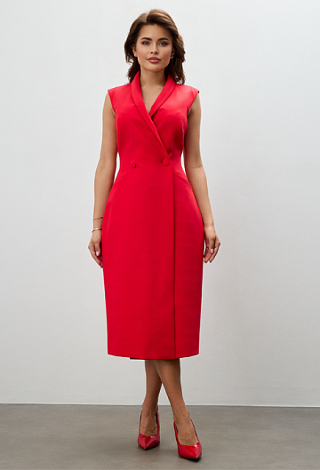 Платье приталенное (Красный)