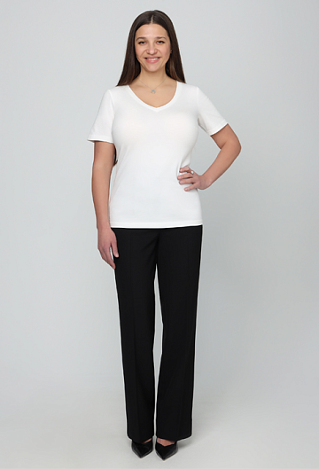 Футболка с вырезом (Молочный)