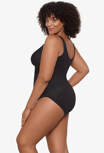 Слитный купальник Miraclesuit Plus Size Crossover One Piece (Black)